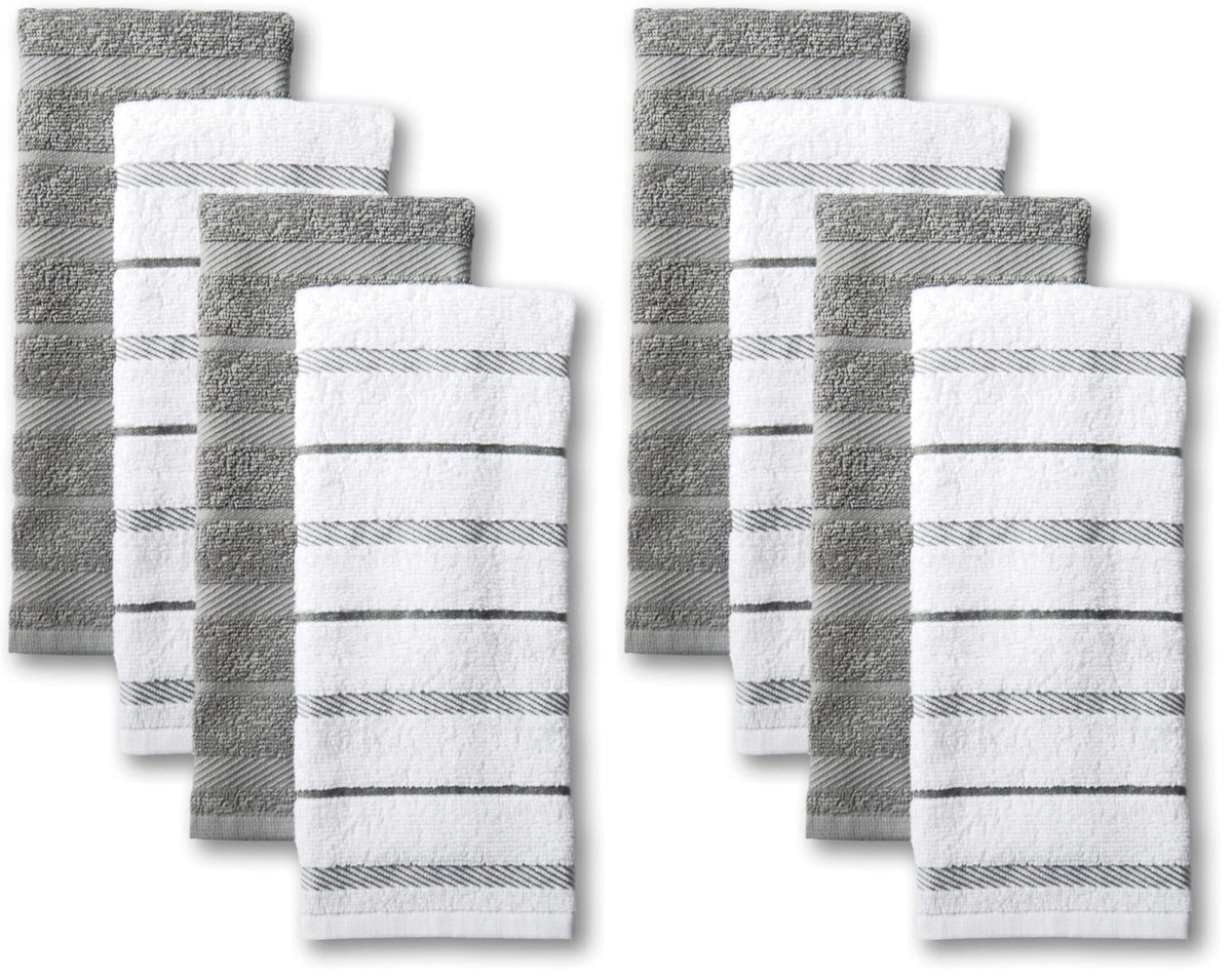KitchenAid Albany Kitchen Towel 4-Pack Set, Honey Orange/White, 16"x26"