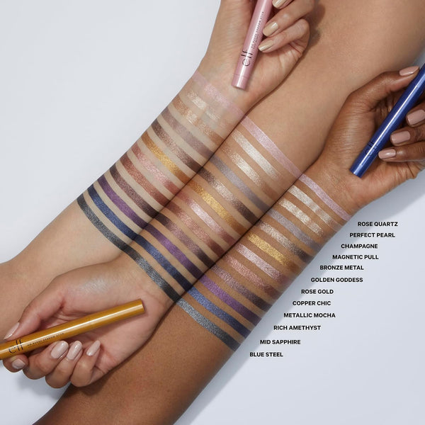 e.l.f. No Budge Shadow Stick, Long-Lasting Cream Eyeshadow Stick For High-Pigment, Metallic Color, Vegan & Cruelty-Free, Champagne Crystal