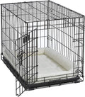 MidWest Homes for Pets QuietTime Dog Bed - White Fleece Bolster, Ultra-Soft and Machine Washable, Fits 42-Inch Crates and Carriers, for Large Breed Dogs