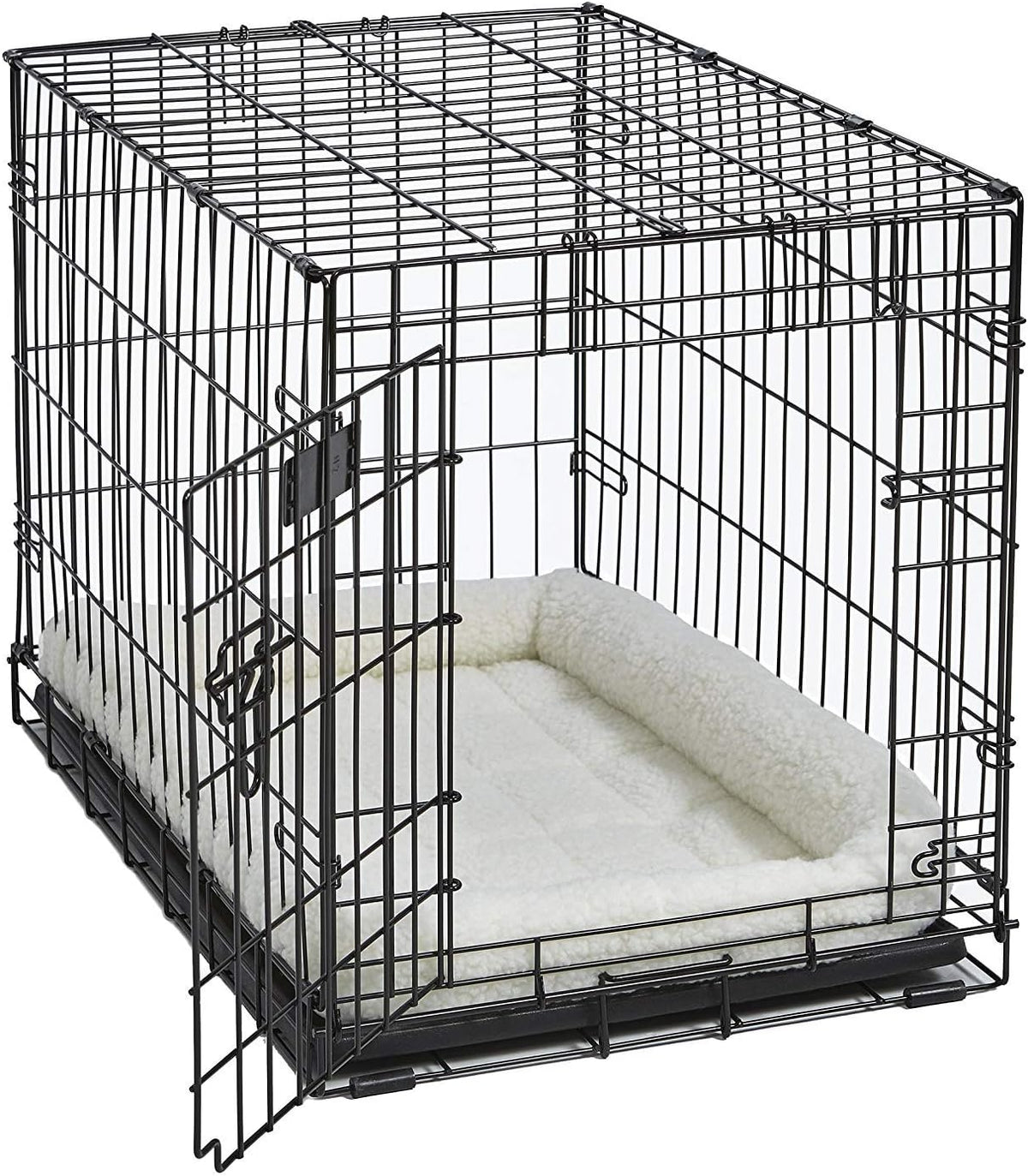 MidWest Homes for Pets QuietTime Dog Bed - White Fleece Bolster, Ultra-Soft and Machine Washable, Fits 42-Inch Crates and Carriers, for Large Breed Dogs