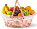 Vintiquewise Natural Wicker Picnic Basket with a Handle for Home and Garden