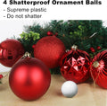 Rose Red 4.0" Large Christmas Balls - Christmas Tree Decoration Ornaments Shatterproof Hanging Balls for Birthday Halloween Holiday Wedding Decorations Set of 4pcs