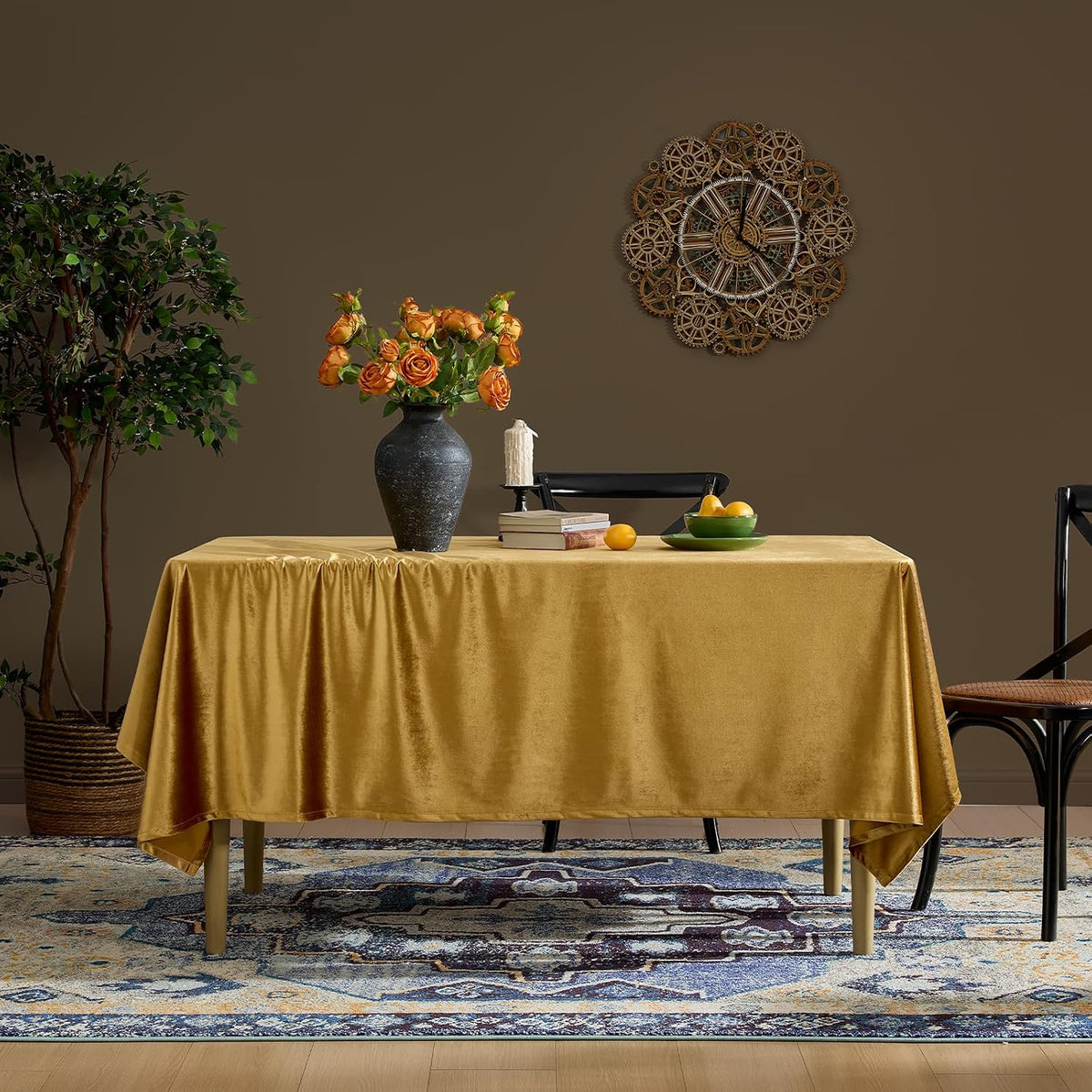 Christmas Gold Velvet Table Cloth Rectangle Table Fall French Table Cloth