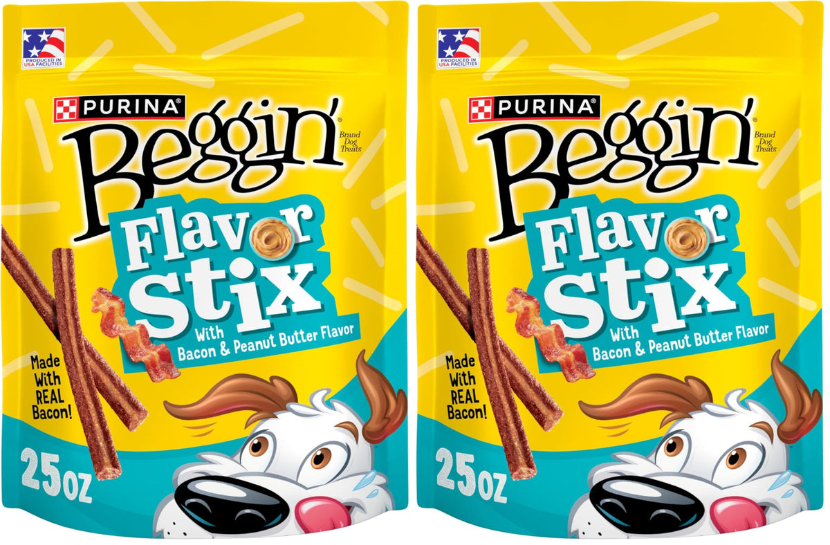 Purina Beggin' Flavor Stix with Bacon and Peanut Butter Flavor Dog Chew Stix - 40 oz. Pouch
