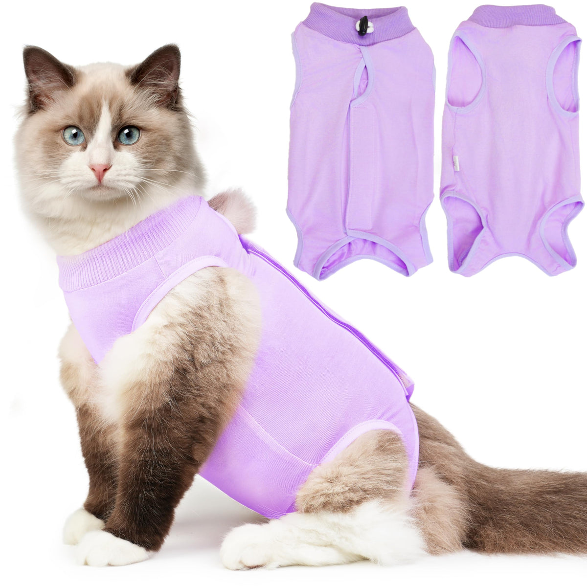 Hpetppy Cat Recovery Suit for Spay Abdominal Wounds, Kitten Onesie Bodysuit for Cats After Surgery, Cat Surgery Recovery Suit Female Cone of Shame Alternative for Cats Anti Licking (Pink,M)