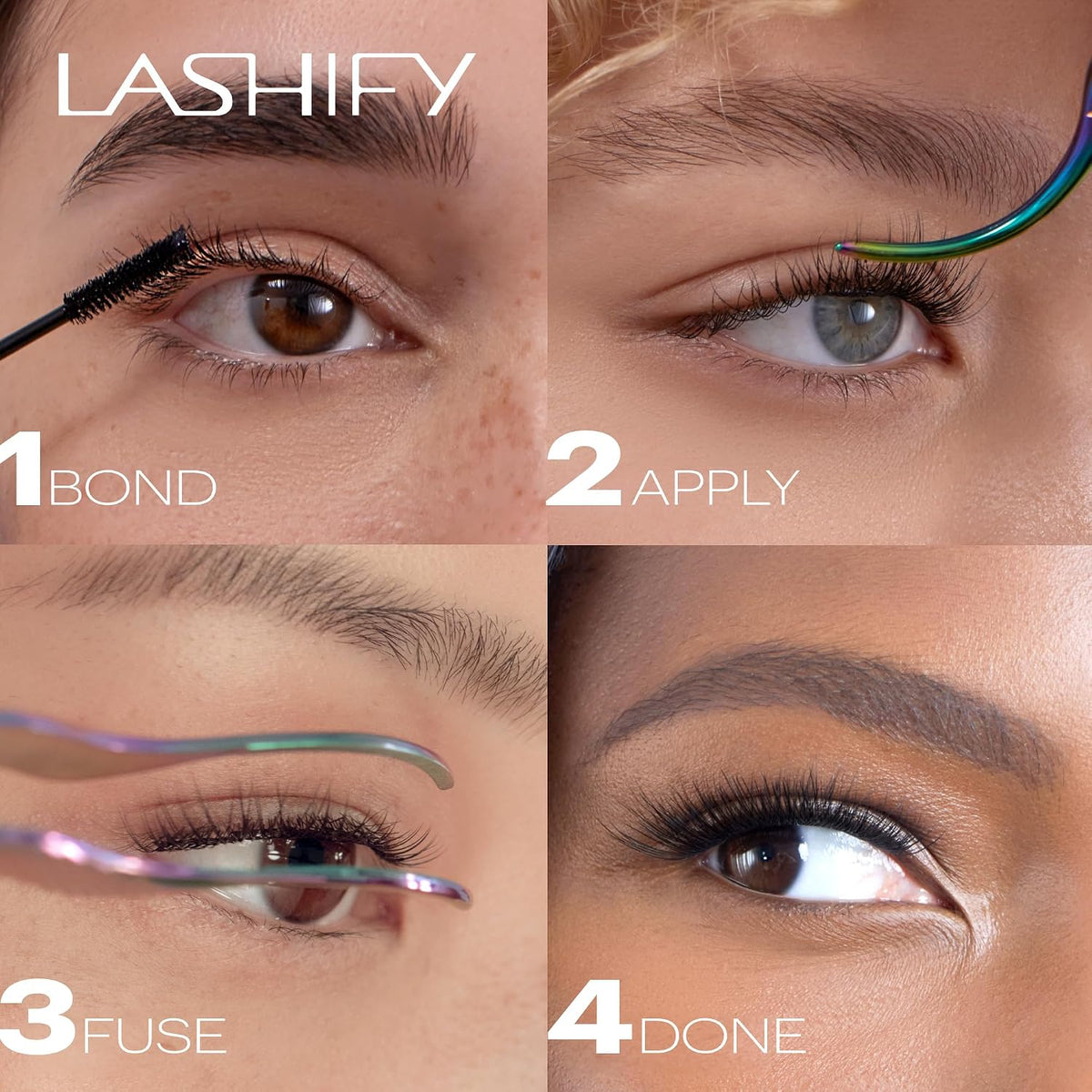 Lashify Star Burst 16mm Gossamer DIY Eyelash Extensions Refill, The Ultimate Multi-Length Multi Layered Lash, Black, Easy False Lashes