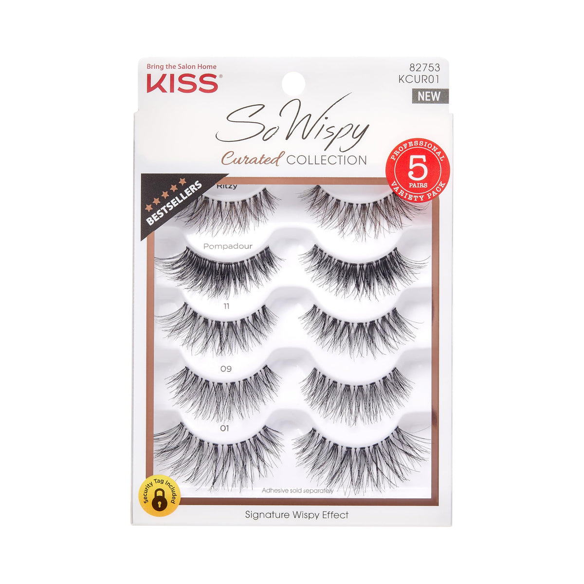 Kiss Looks So Natural, False Eyelashes, 'Multipack - 03', 10mm, Includes, Easy to Apply, Reusable Lash Clusters