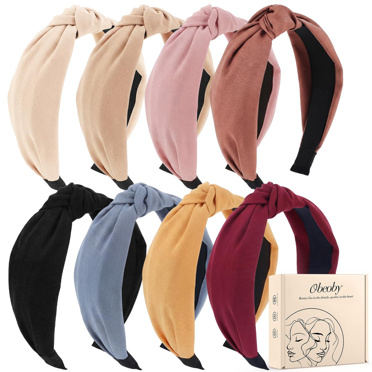 obeoby 8 Pack Halloween Headbands, Halloween Hair Accessories Gifts