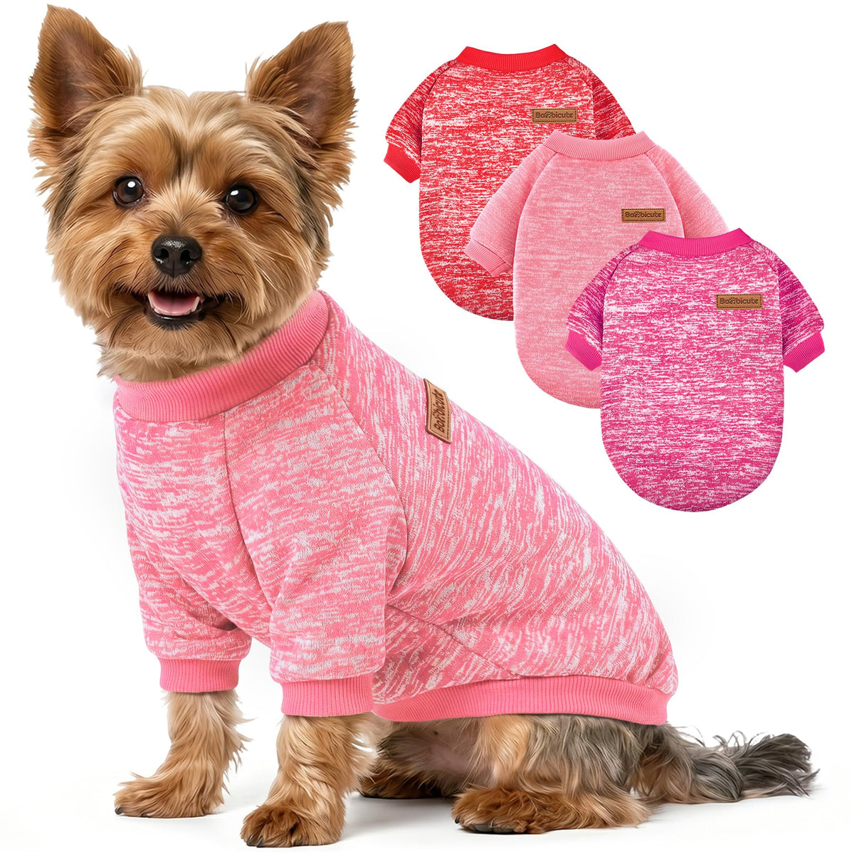 3 Pack Dog Sweaters for Small Dogs Girl Boy Winter Fleece Clothes Warm Soft Dog Sweatshirt Outfit for Dogs Cats Pet Apparel