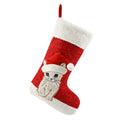 WEWILL 18" Dog Felt Christmas Stockings Paws Puppy Red Xmas Stocking Decor