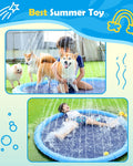 Peteast Dog Pool, Anti-Slip Splash Pad for Dogs, 67 in, Blue