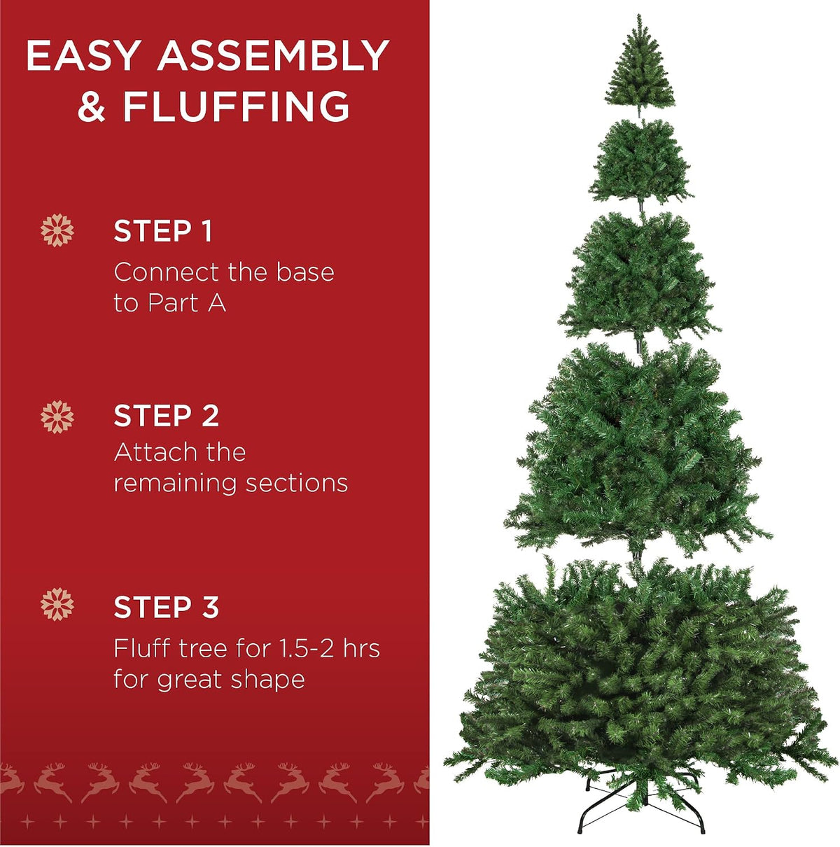 Best Choice Products Artificial Christmas Tree, 12ft Premium Unlit Realistic Spruce Holiday Décor w/Dense Branches, Easy Assembly, Metal Base - Green Spruce