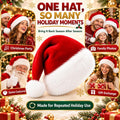 Christmas Santa Hat Hats for Adults Thicken Soft Comfort Adult Headwear Costume Headband Accessories Xmas Holiday Decorations New Year Party Favors Elf Hair Gorros De Navidad Para Adultos