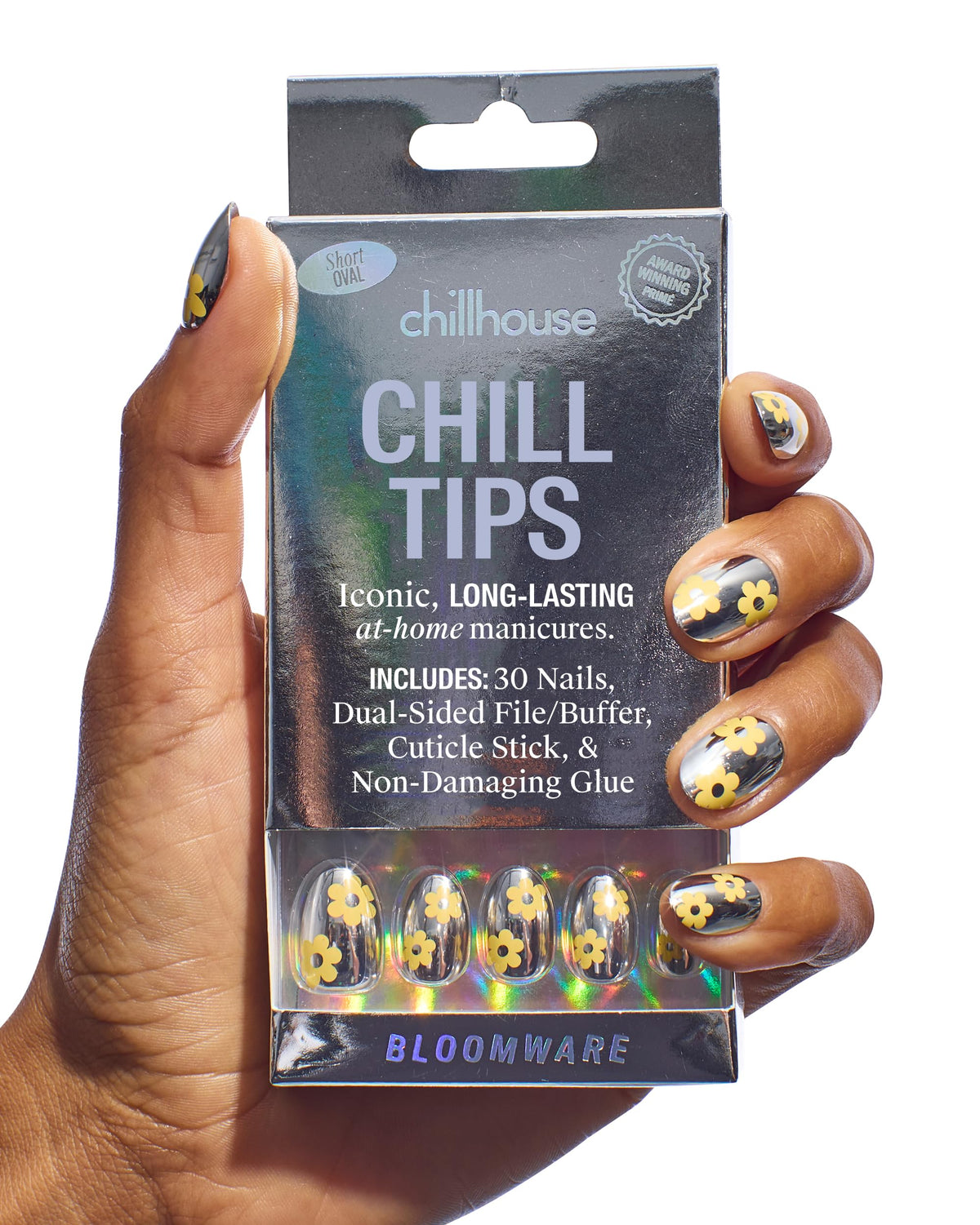 Chillhouse - Chill Tips, Press on Nails Kit - Sea Siren (Almond) - 30 Nail Shapes & Sizes - Up to 2 Weeks of Wear - Customizable Fit - Reusable - Latina Founded & Women Owned - Beauty & Self Care