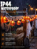 8.5FT Pumpkin String Lights with 10 Bulbs for Halloween Outdoor Decor Party