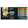 Sheba Perfect Portions Wet Cat Food Cuts in Gravy, Cat Food Wet Recipe, Roasted Chicken Entree, with Sustainable Salmon, Tender Turkey Entree, 2.6 oz. Twin-Pack Trays (24 Count, 48 Servings)