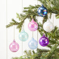 Seenelling 12 Pcs Iridescent Pastel Glass Christmas Ball Ornaments for Tree
