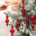 Mifoci 8 Pcs 6 Inch Mercury Glass Finial Christmas Ornaments,Red