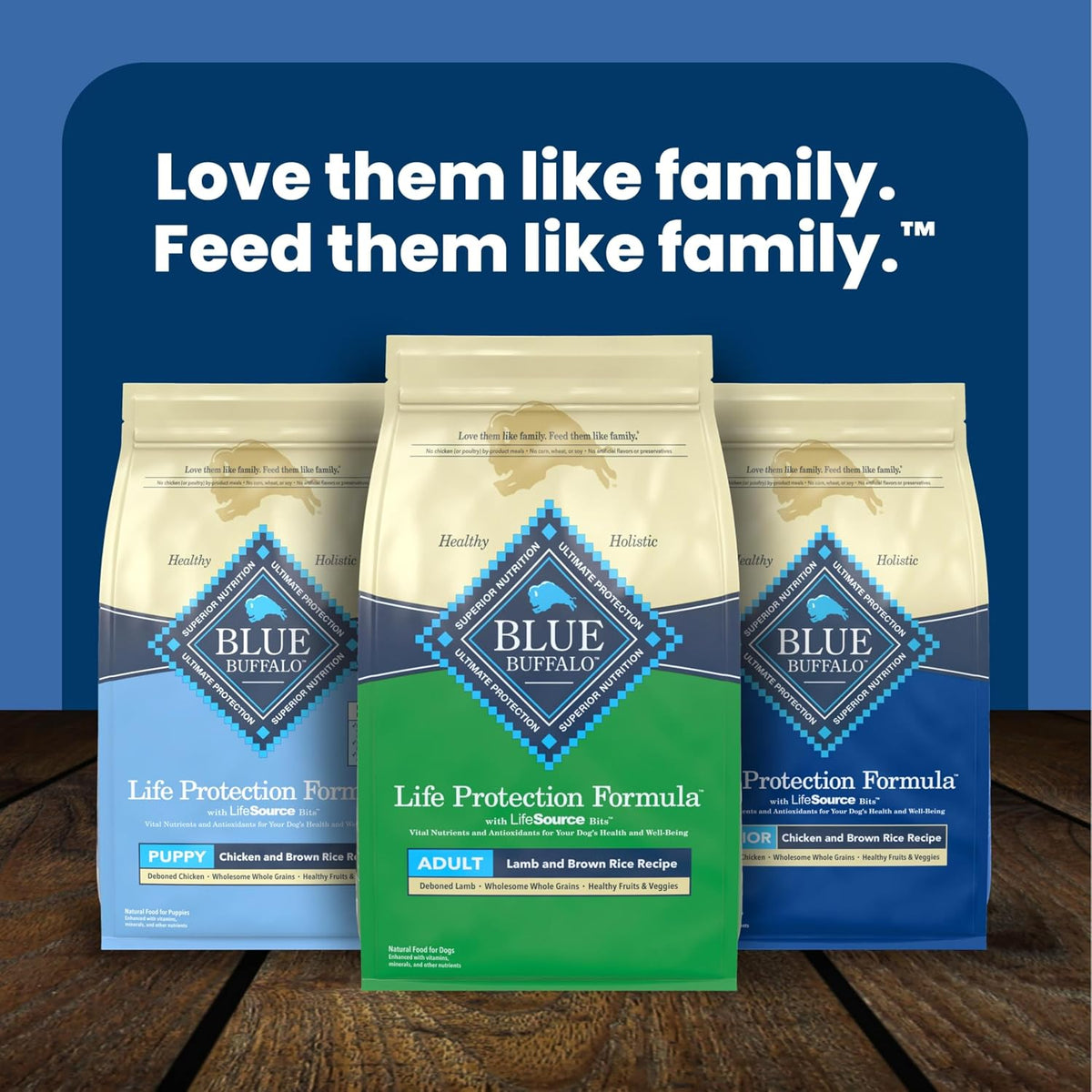 Blue Buffalo Life Protection Formula Lamb & Brown Rice Adult Dry Dog Food, Supports Immunity with Antioxidant-Rich LifeSource Bits, Promotes Healthy Muscle Development, Skin & Coat Health, 15 lbs.