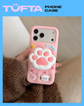 for iPhone 13 Pro Case, Kawaii 3D Cat Paw Pop-Up Grip for Girls