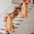 Fall Decor - Large Autumn Harvest Wreath Bow for Front Door 27x13 Inch