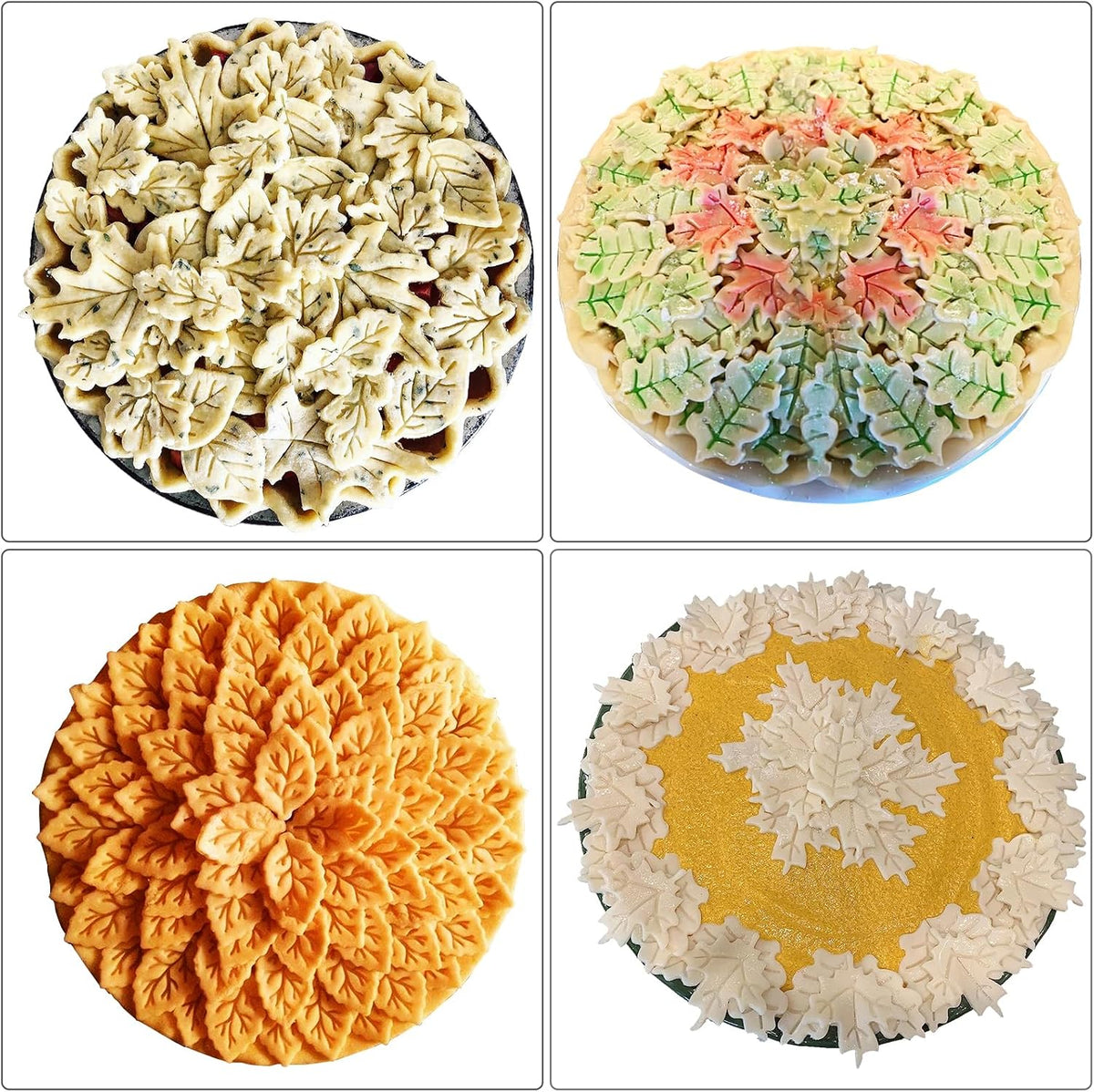 Cake Leaves Baking Pie Crust Cutters Set of 4 Random Color