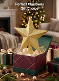 Brightown Gold Glitter Christmas Tree Topper Star, Sparkling Holiday Decor