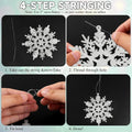 kockuu Christmas Decorations Snowflake Ornament White for Tree Decor Craft
