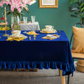 GLORY SEASON Velvet Tablecloth Luxurious Solid Rectangle Table Cloth,Oblong Retro Farmhouse Ruffle Tablecloths Washable Table Cover for Party Olive Green,52x70 Inches