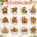 Gingerbread House Ornaments Christmas Tree Decoration - 12pcs Gingerbread House Christmas Decorations Hanging Ornaments for Holiday Xmas Tree Home Decor