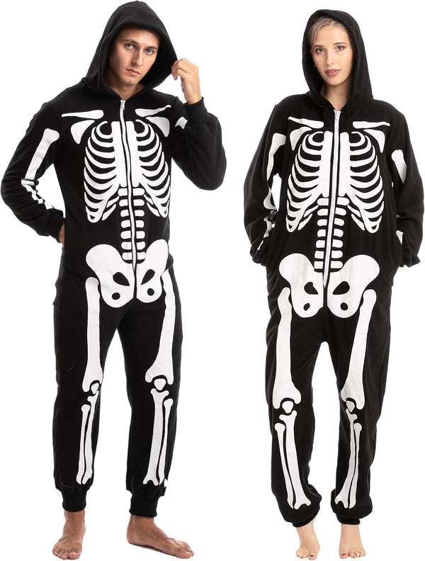 Spooktacular Creations Halloween Skeleton Costume, Unisex Skeleton Costume Jumpsuit for Adult Halloween Themed Parties