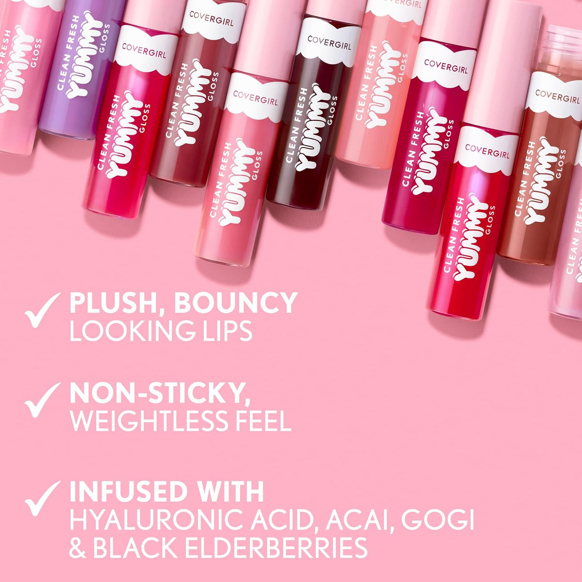 COVERGIRL Clean Fresh Yummy Lip Gloss, Sheer, Natural Scents, Vegan Formula - 120 Sunshine Rays, 0.33 fl oz
