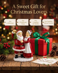 5.5'' Santa and Mrs. Claus Mistletoe Figurine Christmas Tabletop Decor