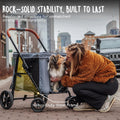 CANINE CANYON Scout Pet Stroller, Heavy Duty Dog Stroller for Large & Medium Dogs, Foldable Pet Stroller for 2 Dogs with All-Terrain Wheels, Storage Pocket & Cup Holder, 55 lbs Capacity, Grey