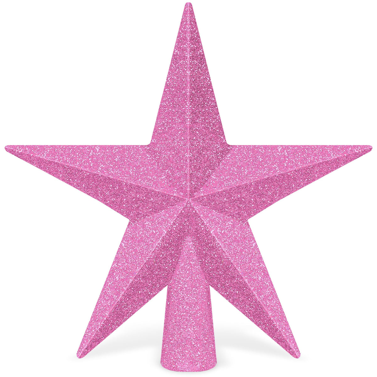 Christmas Tree Star Topper, 8" Gold Glitter Xmas Star Tree Decorations, 3D