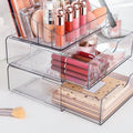 Vtopmart 3 Tier Clear Makeup Organizer with 2 Drawers | Smart Storage Layout, Clear for Better Visibility, Stackable, Large Capacity, for Makeup Lipstick Brush Skincare