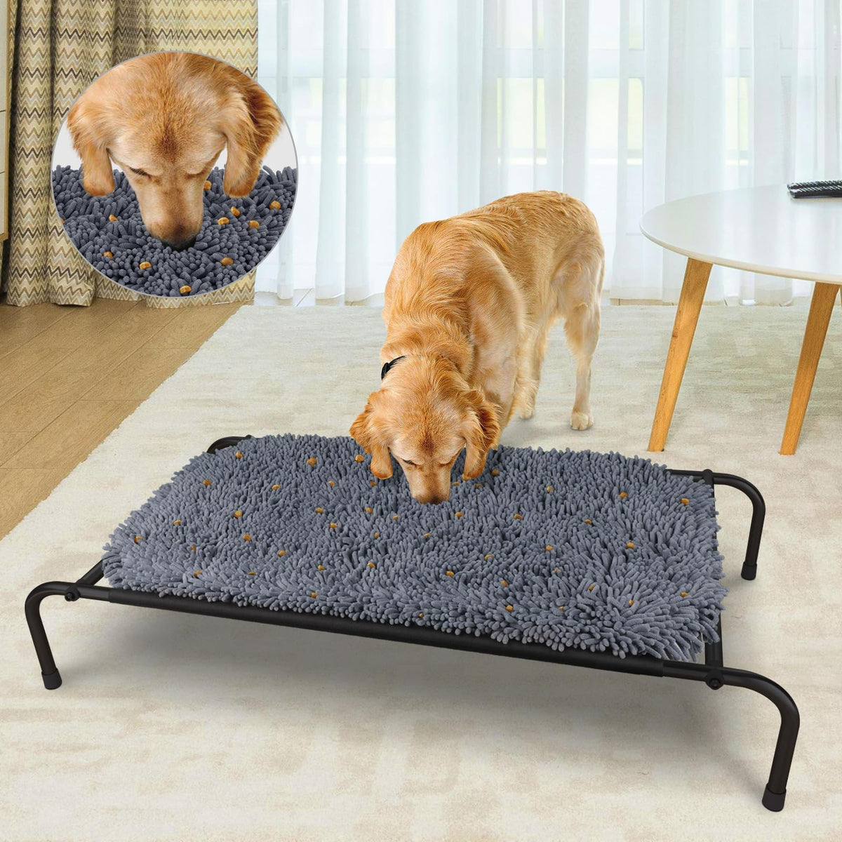 Rundik Snuffle Mat for Dogs, 17'' x 21'' Dog Sniffing Interactive Feeding Game Boredom, Puzzle Toys Encourages Natural Foraging Skills and Stress Relief Small/Medium/Large Dogs