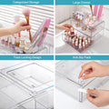 Vtopmart 3 Tier Clear Makeup Organizer with 2 Drawers | Smart Storage Layout, Clear for Better Visibility, Stackable, Large Capacity, for Makeup Lipstick Brush Skincare