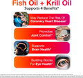 MegaRed Omega 3 Fish Oil & Antarctic Krill Oil Softgels for Brain, Heart, Joints & Eye Support, (80 Count Bottle), Concentrated Omega 3 Fatty Acid Supplement with EPA, DHA, Phospholipids