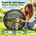 Hamster Ball for Cats, Rolling Cat Playpen, Foldable Mesh Outdoor Catio (A)