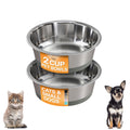 Neater Pet Brands Stainless Steel Dog Bowls with Non-Slip Rubber Bottom – Set of 2, 6 Cup (48 oz), Black - Heavy Duty Metal Dog Bowl, Dishwasher Safe, Food or Water Bowl, Ideal for Large Dogs