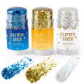 Halloween Body Glitter Stick for Face and Hair, Bat Cross Ghosts Sequins
