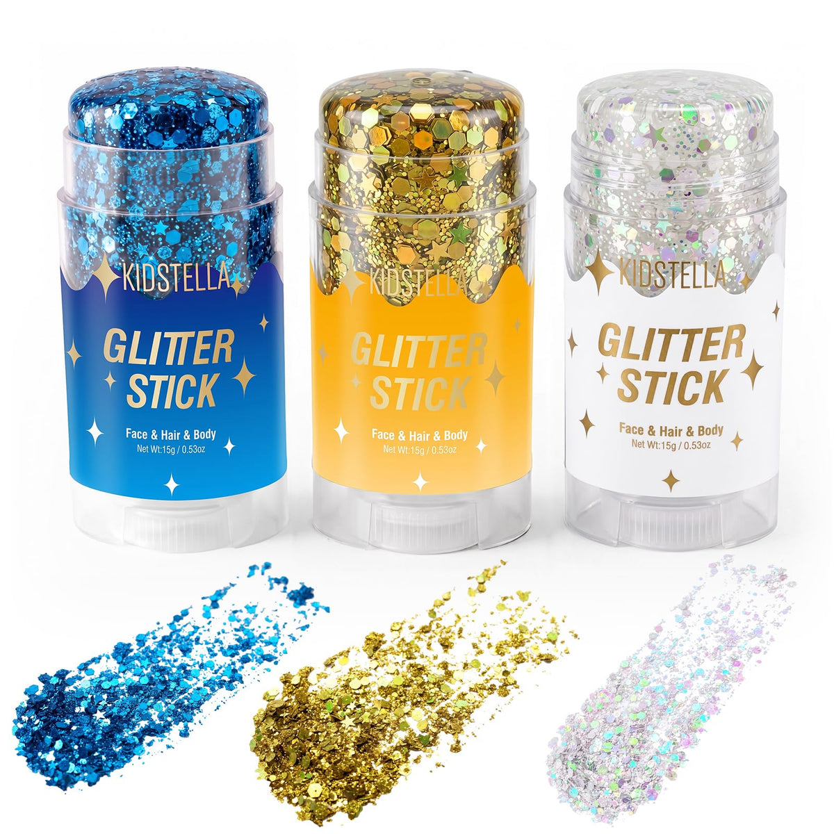 Halloween Body Glitter Stick for Face and Hair, Bat Cross Ghosts Sequins