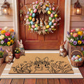 Tinideya 2 23.6 X 35.4 Inches Plaid Ghost Red Brown | Layered Coir Doormat Set, Non Slip Backing for Outdoor Entryway, Buffalo Plaid Seasonal Design, Front Porch Home Decor