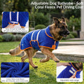 Dog Bathrobe, Super Absorbent for Small to Large Dogs, Dark Blue XL | Dog Robes with Soft Fleece, Warm & Cozy, Adjustable Fit, and Quick Drying Coat for Baths Swimming and Grooming