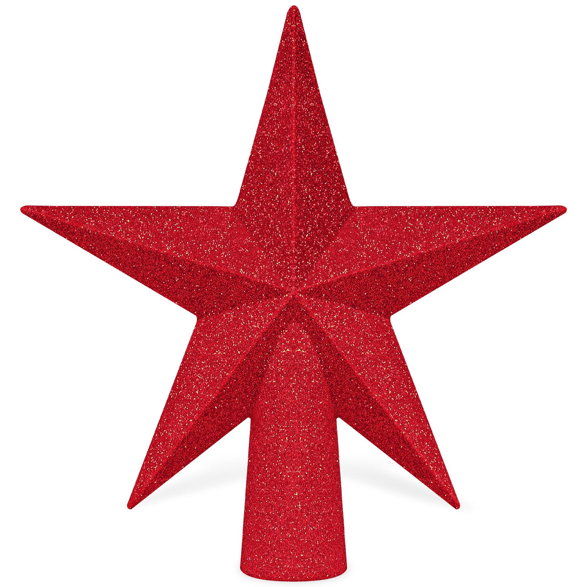 Christmas Tree Star Topper, 8" Gold Glitter Xmas Star Tree Decorations, 3D