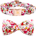 Fall Dog Collar with Bow, Black and Orange Print Fall Pet Collars Small