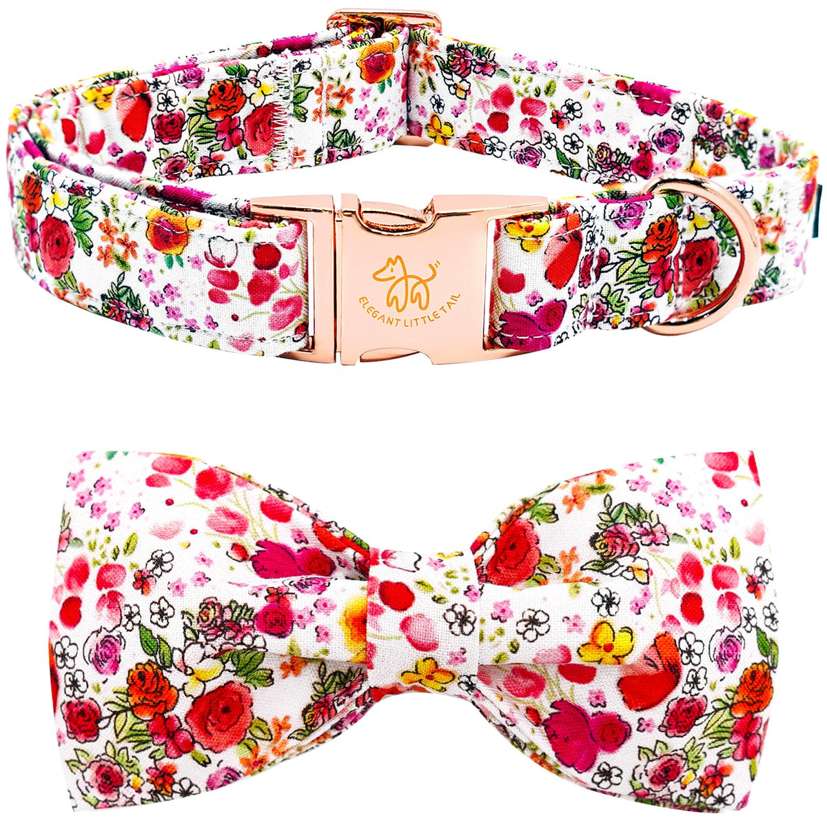 Fall Dog Collar with Bow, Black and Orange Print Fall Pet Collars Small