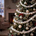 Yookeer 12 ft Silver Crystal Christmas Tree Garlands Rhinestone Ornament