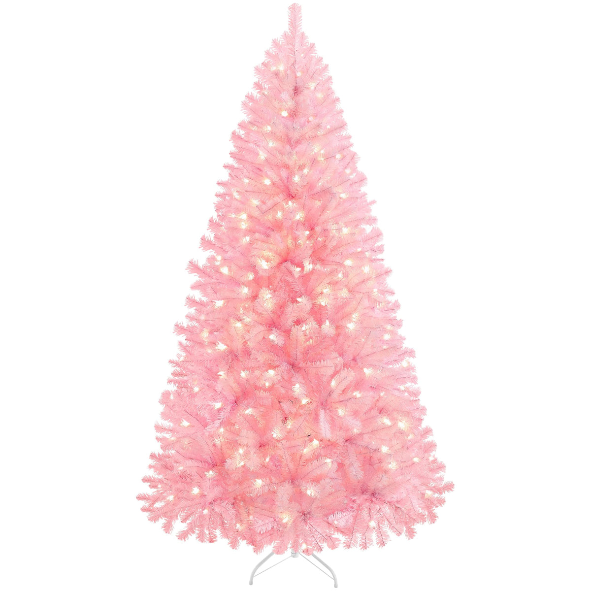 Yaheetech 6ft Pre-lit Christmas Tree with 300 Warm White Lights, White